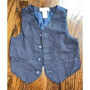 Janie & Jack boys wool Vest and matching pants heathered blue size 3